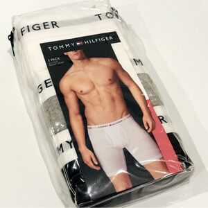 Tommy Hilfiger Men's 3-Pack Classic Cotton Boxer Briefs White/Navy/Gray Sz L NWT